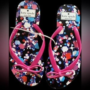 Kate Spade printed Slippers with bow BNWOT